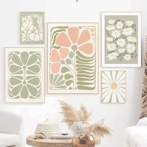 Boho Minimalist Wall Art Abstract Color Block Canvas Painting Nordic Poster Print Picture Living Room Decorative Painting - Image 2